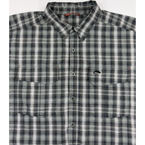 Simms Mens Shirt Fishing Guide Thermal Waffle Fleece Lined Shacket Sz XL Black - Picture 2 of 13